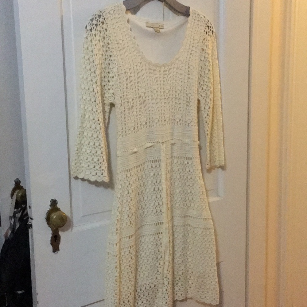 Crochet ivory dress